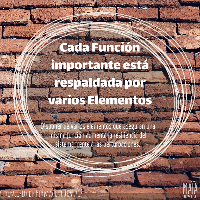 Cada función importante está respaldada por varios elementos